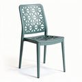 Plastic dining chair with geometric design in teal color 45 x 45 x 85cm