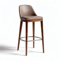 Black leather ergonomic bar stool with a padded seat height 100cm