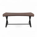 Curved wood office desk with metal legs 120 x 60 x 75cm in walnut finish