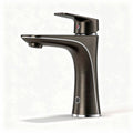 Brushed bronze single handle bathroom faucet with modern design and durable finish