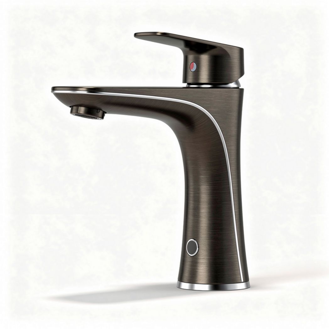 Brushed bronze single handle bathroom faucet with modern design and durable finish