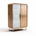 Wooden cabinet with glass door for living room or office storage 80 x 40 x 120cm