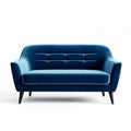 Velvet loveseat in navy blue for living room seating 150 x 80 x 75cm