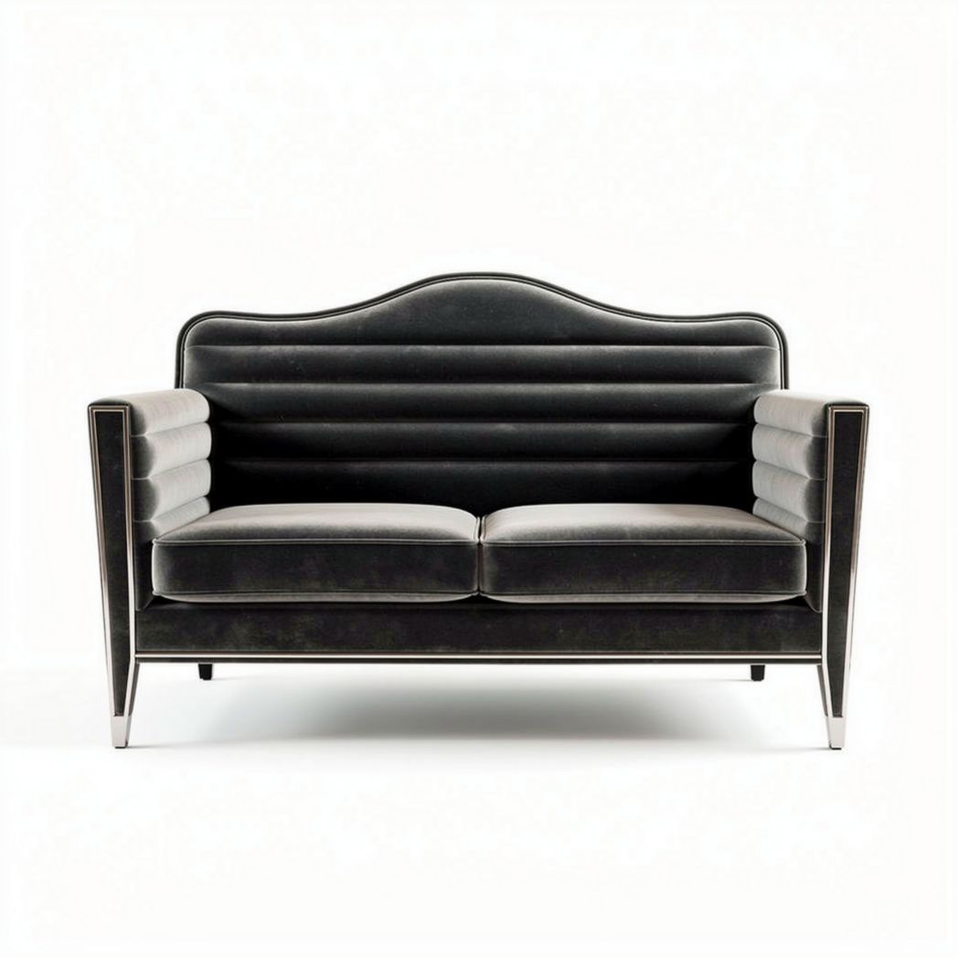 Black leather loveseat with chrome legs dimensions 180 x 80 x 75cm